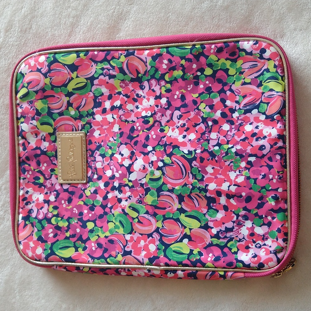 LILLY PULITZER Folio Organizer Case Wild Confetti Folder Pockets Zippered Floral